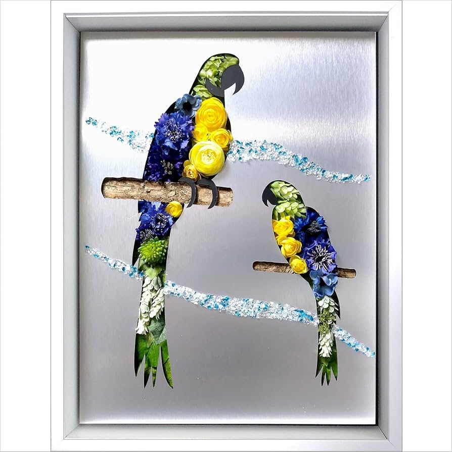 インコ 絵画 手描き 大型 額縁 ec7938932dca627d74c6903903d473